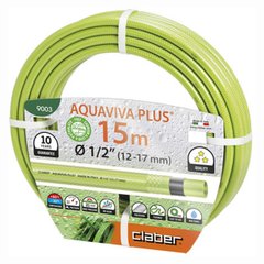 Öntözőtömlő Claber Aquaviva Plus 1/2 inch 15 m világoszöld